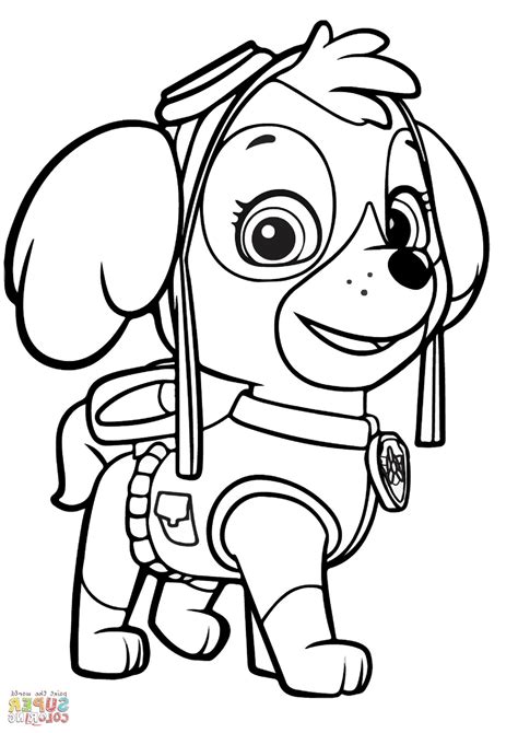 skye paw patrol para colorear|paw patrol imprimir.